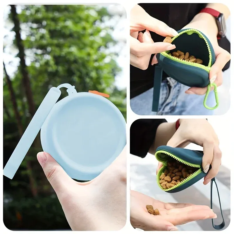 Silicone Dog Treat Training Pouch Bag - Waterproof Outdoor Pet Snack Holder for Dog Training, Compact & Portable, Also Stores Earphones & Cosmetics showcase 4