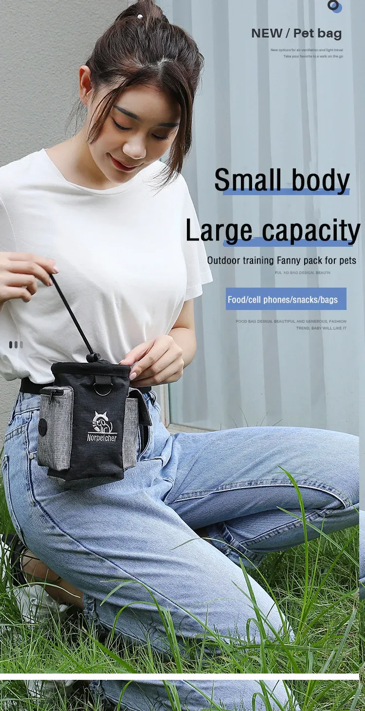 Multi-functional Pet Treat Training Bag for Dogs - Durable Oxford Cloth Fanny Pack with Adjustable Belt, Waste Bag Dispenser, and Storage Pockets for Outdoor Walks and Therapy showcase 1