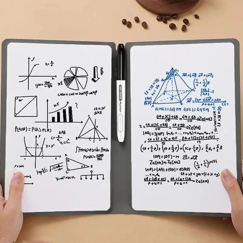 A5 Reusable Whiteboard Notebook - Portable Leather Memo Book with Free Pen & Eraser for Weekly Planning & Office Notes thumbnail 5