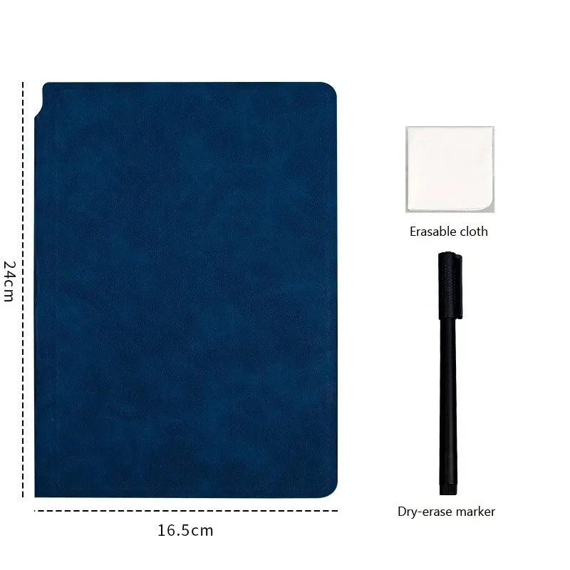 A5 Reusable Whiteboard Notebook - Portable Leather Memo Book with Free Pen & Eraser for Weekly Planning & Office Notes thumbnail 6
