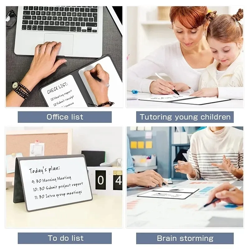 A5 Reusable Whiteboard Notebook - Portable Leather Memo Book with Free Pen & Eraser for Weekly Planning & Office Notes showcase 6