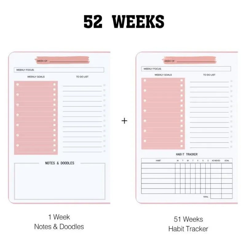 2024 Weekly Planner Agenda A5 Notebook with Pouch - 52 Weeks Schedule Organizer for School & Office | Durable Paper Stationery showcase 5