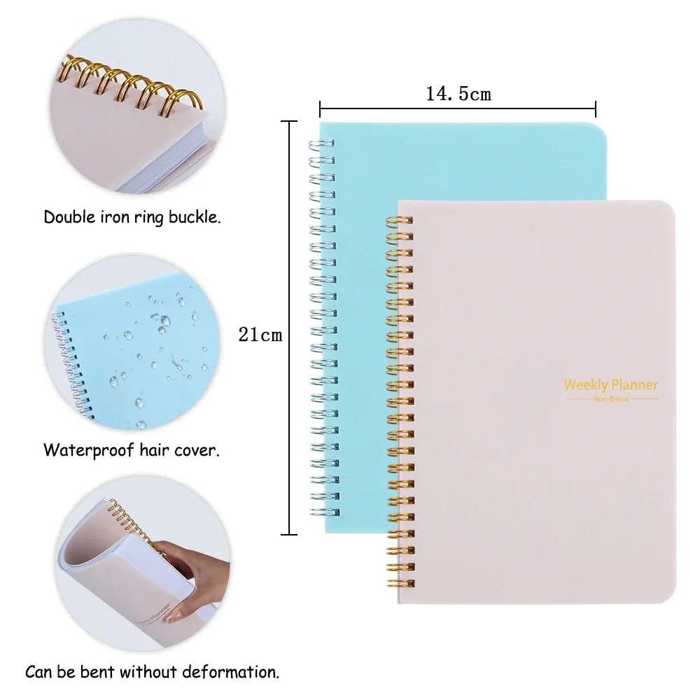 2024 Weekly Planner Agenda A5 Notebook with Pouch - 52 Weeks Schedule Organizer for School & Office | Durable Paper Stationery thumbnail 3