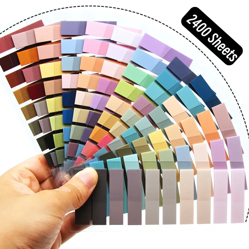 Creative Transparent Colorful Index Memo Pads - Self-Adhesive Sticky Notes for Office, School, and Planners - Pack of 2400S Stickers showcase 5