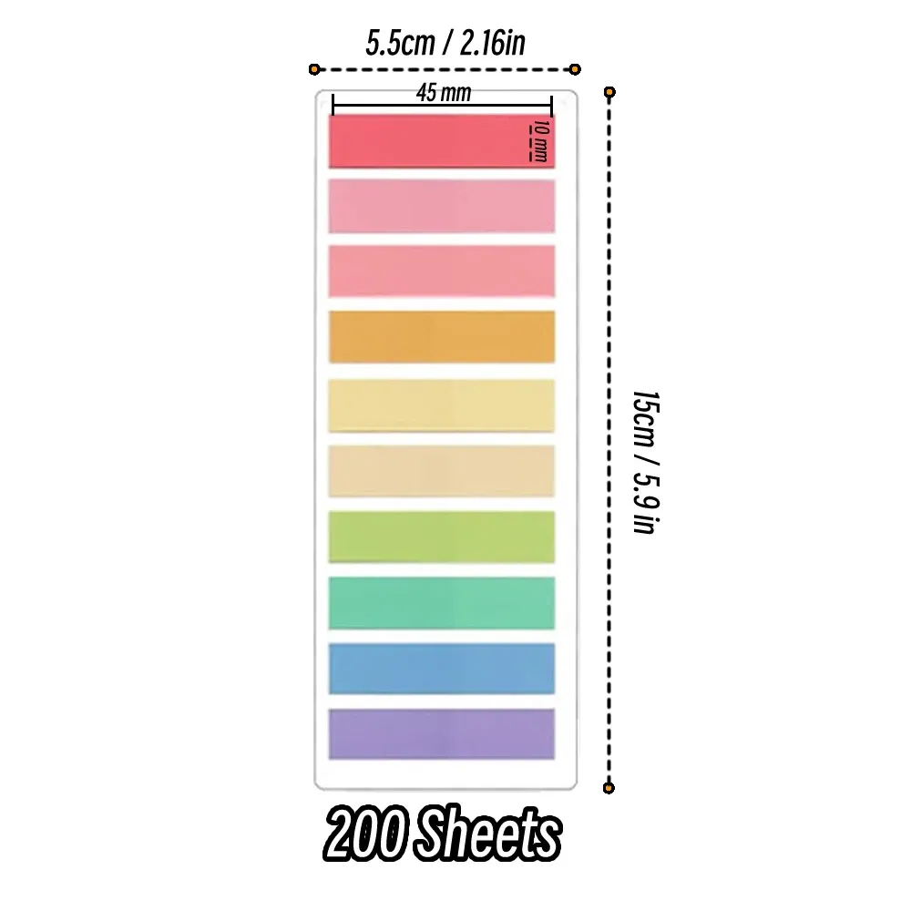 Creative Transparent Colorful Index Memo Pads - Self-Adhesive Sticky Notes for Office, School, and Planners - Pack of 2400S Stickers thumbnail 2
