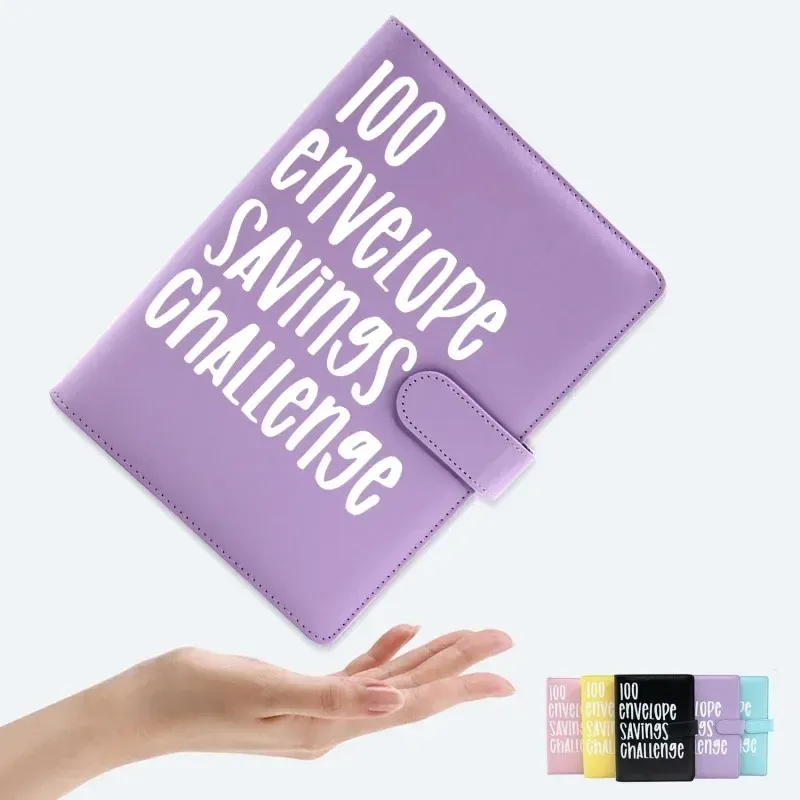 100-Day Savings Challenge Binder with Cash Envelopes - PU Leather Budget Planner for Money Organizer & Financial Goals thumbnail 6