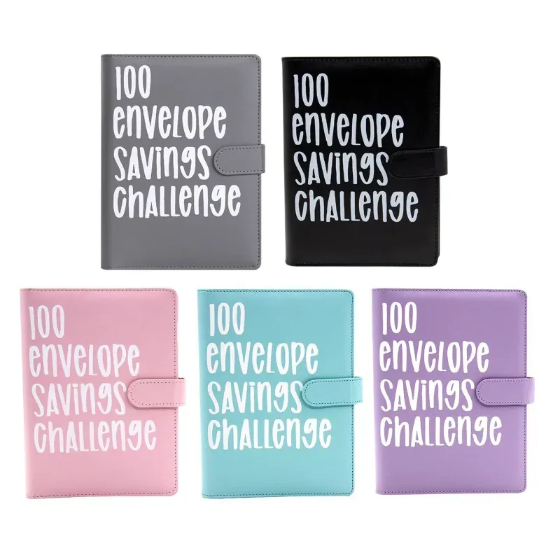 100-Day Savings Challenge Binder with Cash Envelopes - PU Leather Budget Planner for Money Organizer & Financial Goals showcase 2