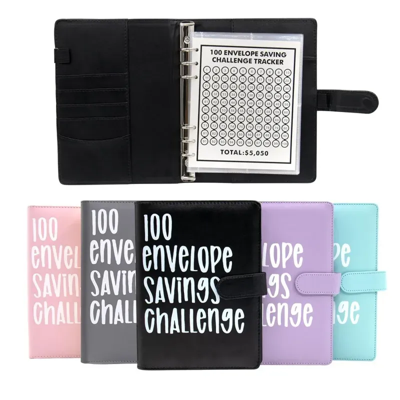 100-Day Savings Challenge Binder with Cash Envelopes - PU Leather Budget Planner for Money Organizer & Financial Goals showcase 1
