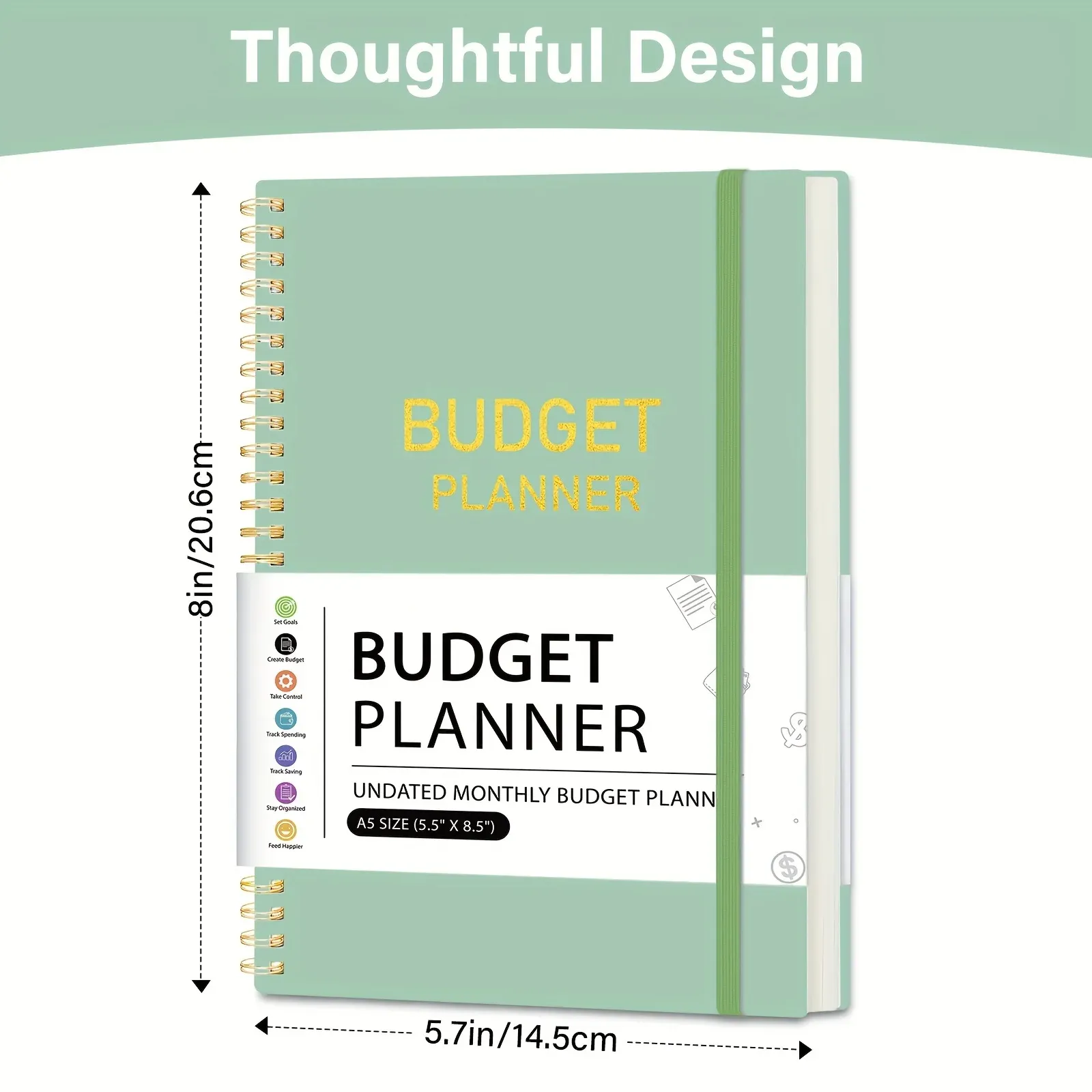 Undated Monthly Finance Budget Planner Organizer Notebook with Expense Tracker for Effective Money Management thumbnail 2