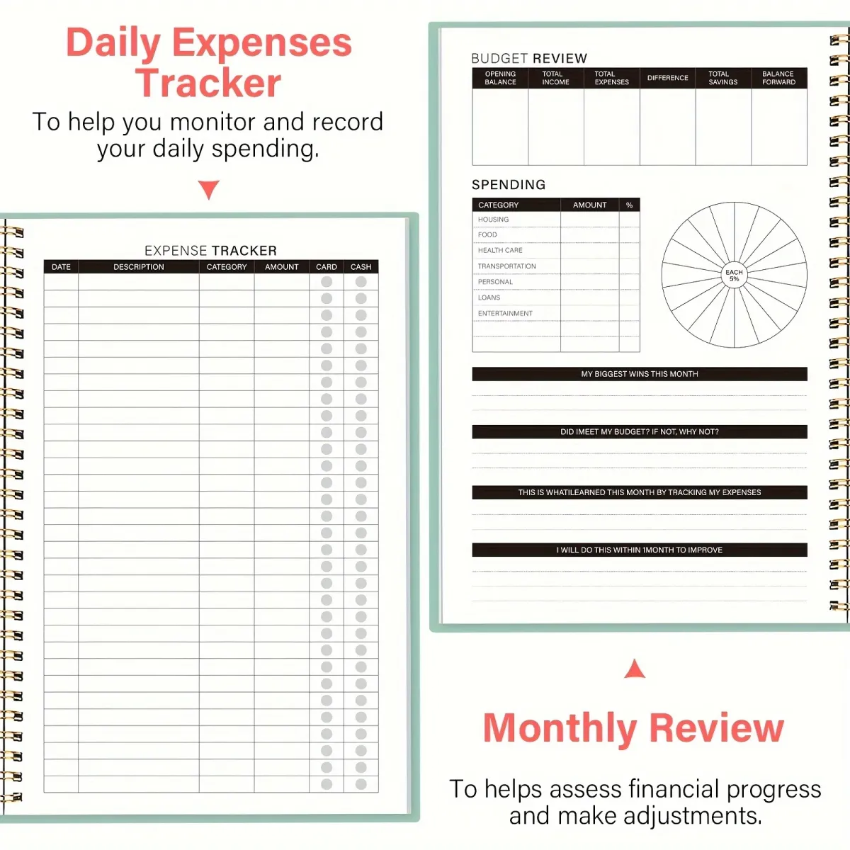 Undated Monthly Finance Budget Planner Organizer Notebook with Expense Tracker for Effective Money Management showcase 3