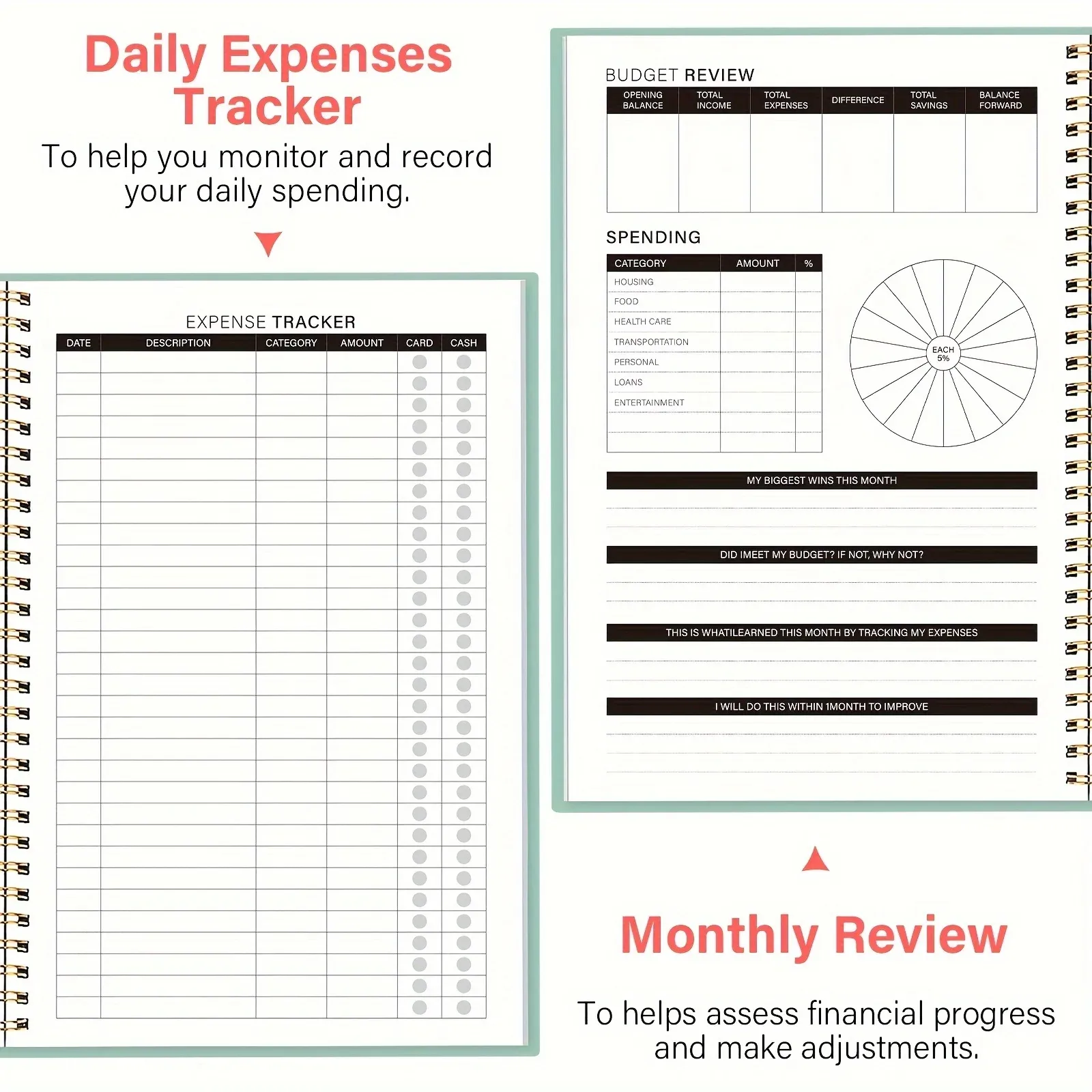 Undated Monthly Finance Budget Planner Organizer Notebook with Expense Tracker for Effective Money Management thumbnail 4