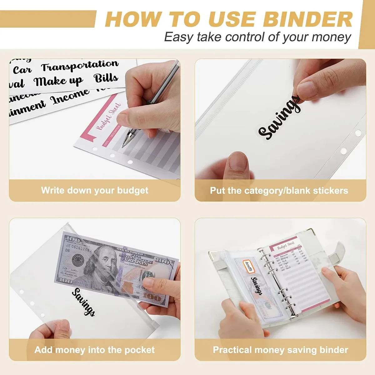 A6 PU Leather Budget Binder Planner with Marble Design, Money Saving Organizer Notebook for Office, School, Travel - Ideal Gift for All Occasions showcase 4