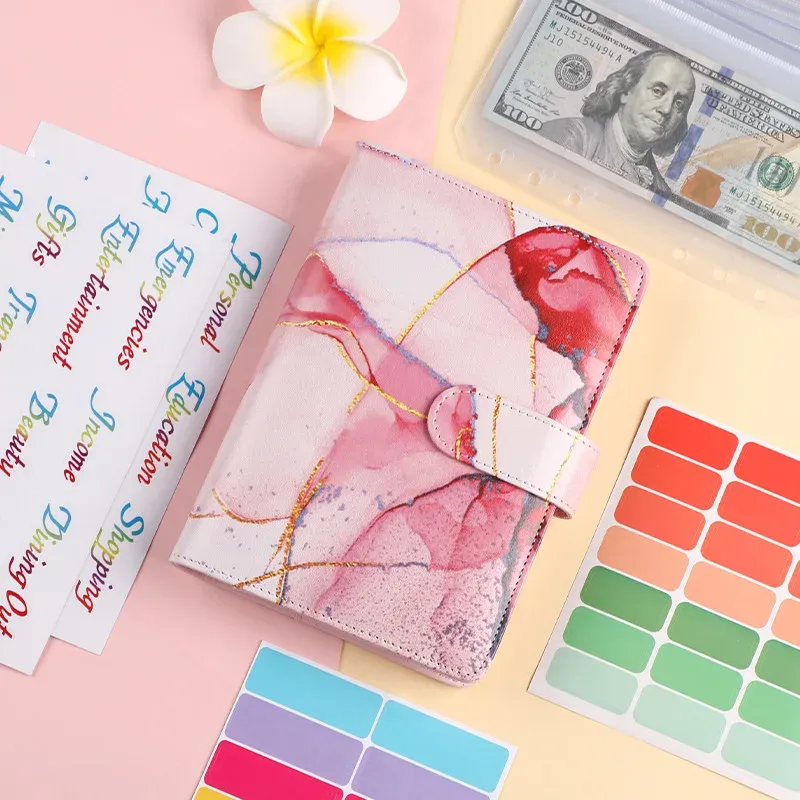 A6 Marble Binder with Calculator & Zipper Envelopes - Portable Money Budget Planner Organizer for Cash Budgeting thumbnail 5
