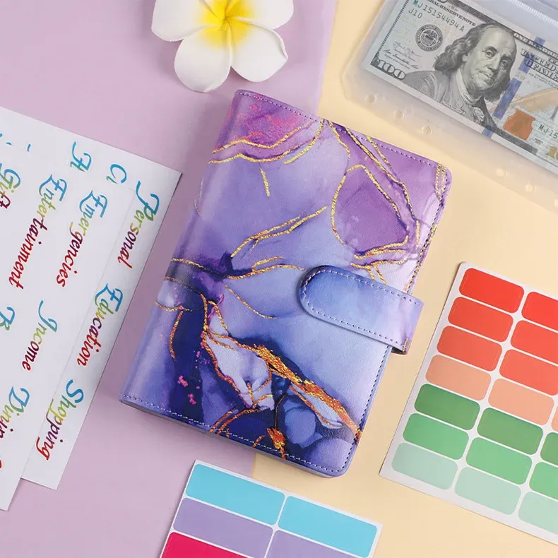 A6 Marble Binder with Calculator & Zipper Envelopes - Portable Money Budget Planner Organizer for Cash Budgeting showcase 6