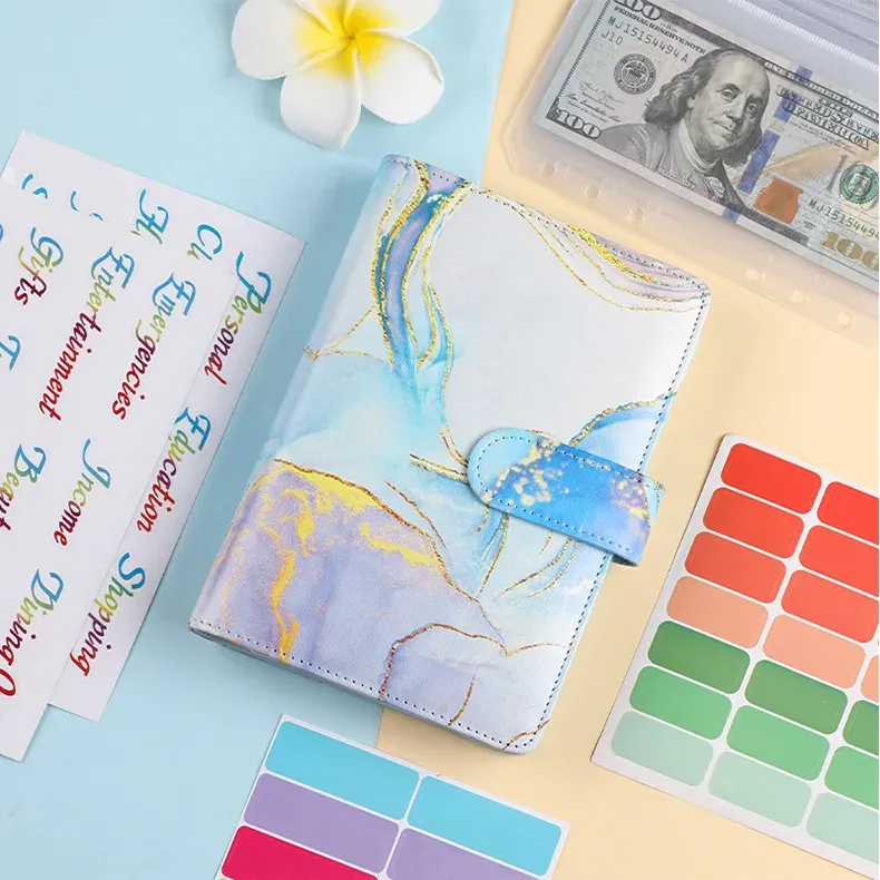 A6 Marble Binder with Calculator & Zipper Envelopes - Portable Money Budget Planner Organizer for Cash Budgeting showcase 16
