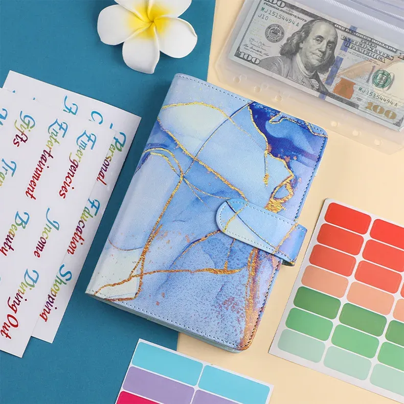 A6 Marble Binder with Calculator & Zipper Envelopes - Portable Money Budget Planner Organizer for Cash Budgeting showcase 21