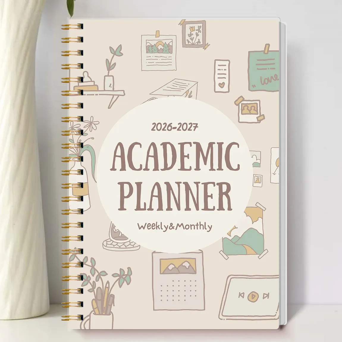 2026-2027 Academic Planner A5 Size Weekly Monthly Organizer Spiral Notebook Calendar for Students & Teachers thumbnail 1