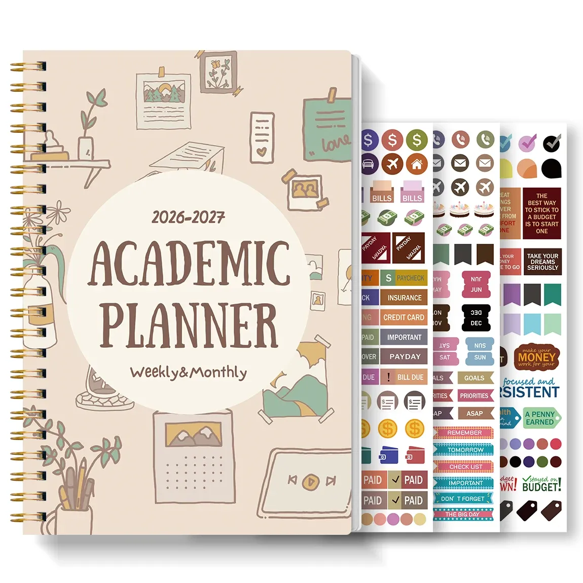 2026-2027 Academic Planner A5 Size Weekly Monthly Organizer Spiral Notebook Calendar for Students & Teachers showcase 8