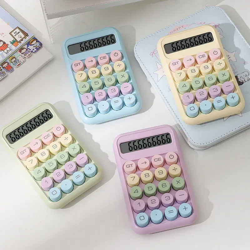 10-Digit Fashion Color Calculator with Mechanical Keyboard for Students - Portable ABS Design thumbnail 1
