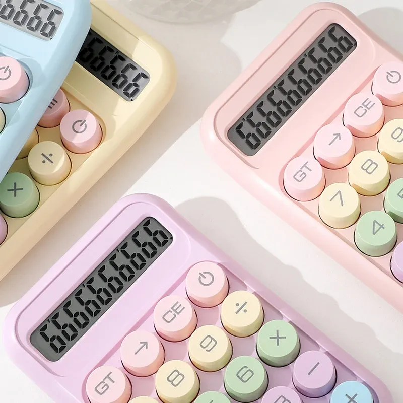 10-Digit Fashion Color Calculator with Mechanical Keyboard for Students - Portable ABS Design thumbnail 5