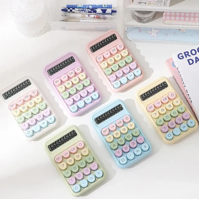 10-Digit Fashion Color Calculator with Mechanical Keyboard for Students - Portable ABS Design showcase 3