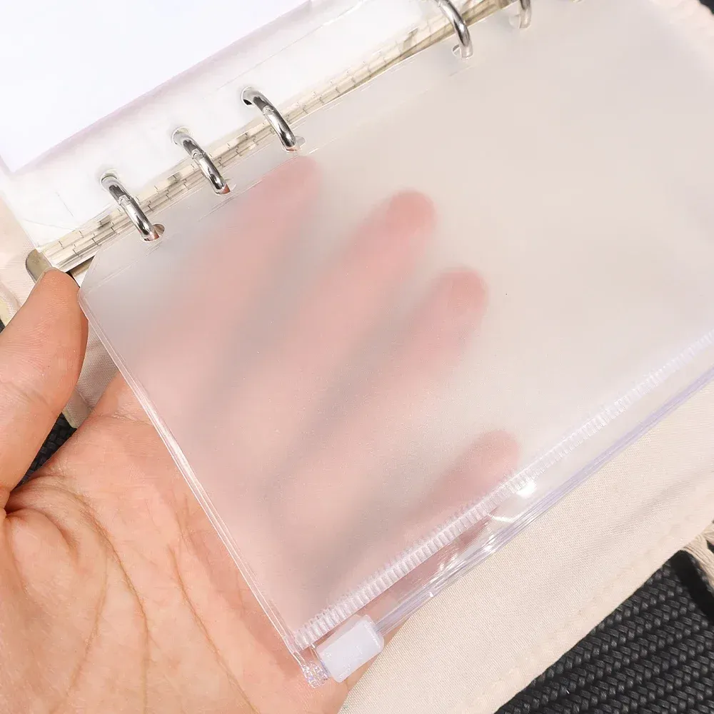Waterproof A6 Binder Pockets Set - PVC Zipper Pouches for Notebook Planners, Cash Budgeting, Travel Essentials, 6/12 Pcs Pack showcase 7