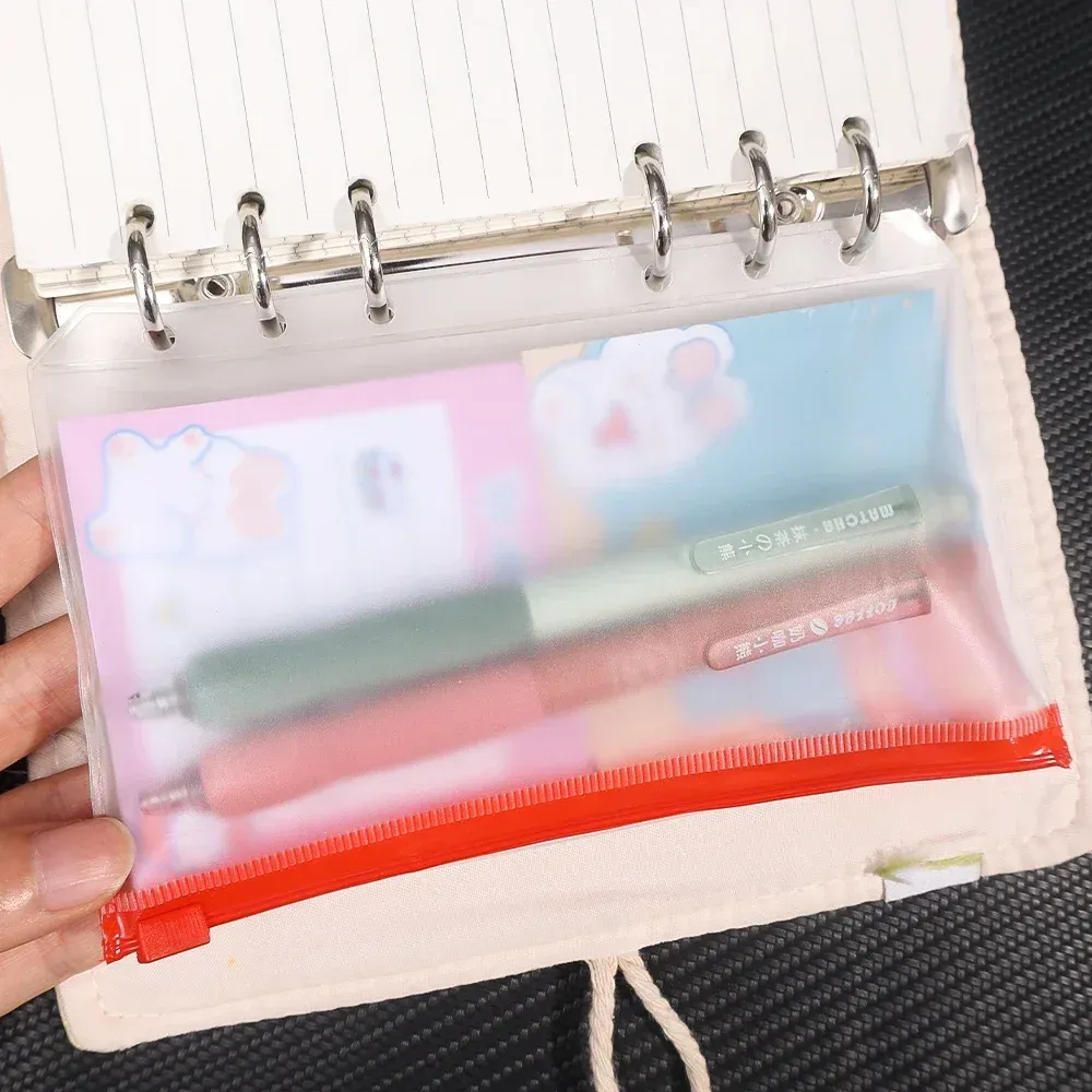 Waterproof A6 Binder Pockets Set - PVC Zipper Pouches for Notebook Planners, Cash Budgeting, Travel Essentials, 6/12 Pcs Pack showcase 6