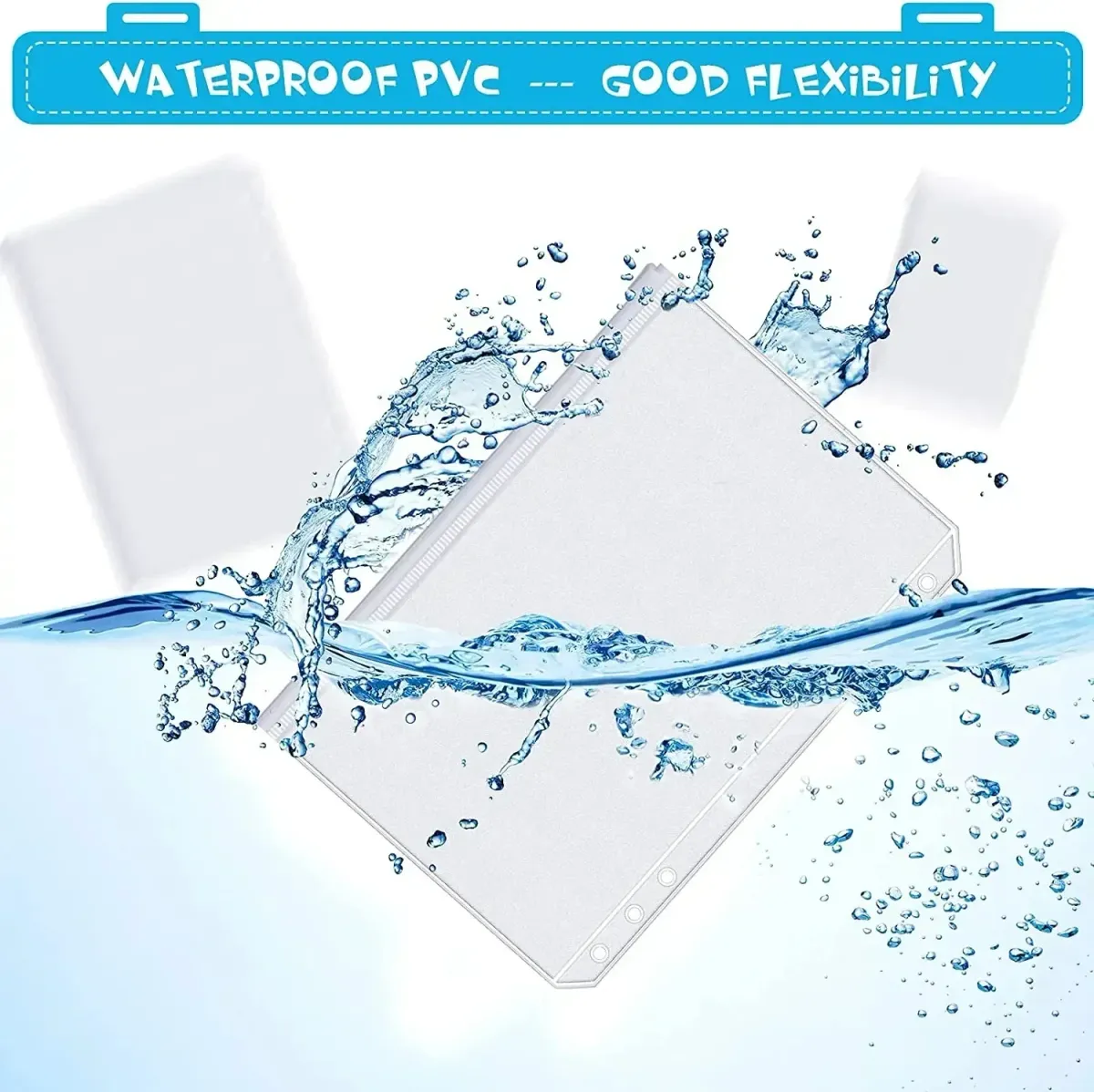 Waterproof A6 Binder Pockets Set - PVC Zipper Pouches for Notebook Planners, Cash Budgeting, Travel Essentials, 6/12 Pcs Pack showcase 10