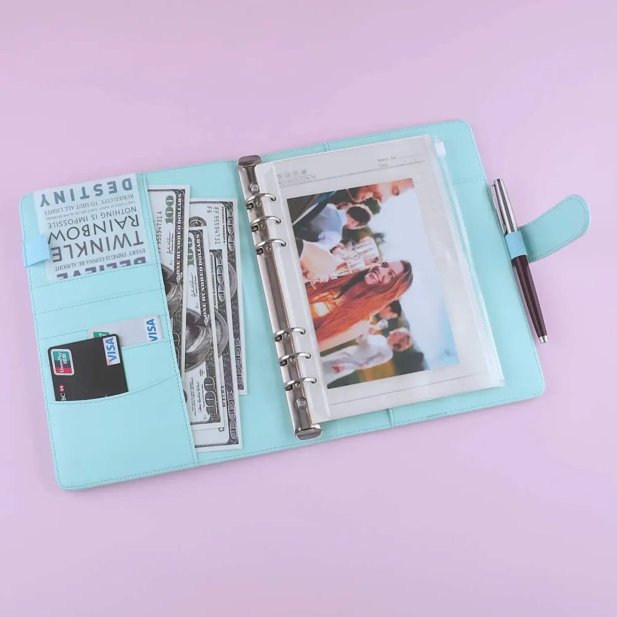 A5 PU Leather 6-Ring Binder Cover for Refillable Notebooks and Planners, Magnetic Closure, 7x9.25 Inch showcase 7