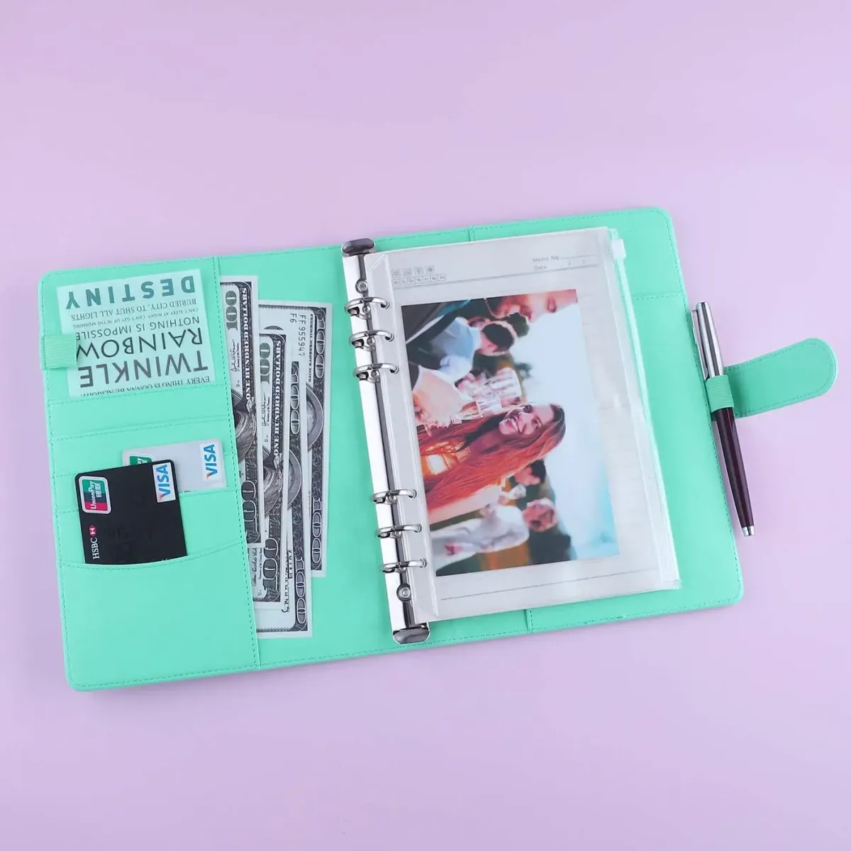 A5 PU Leather 6-Ring Binder Cover for Refillable Notebooks and Planners, Magnetic Closure, 7x9.25 Inch showcase 9