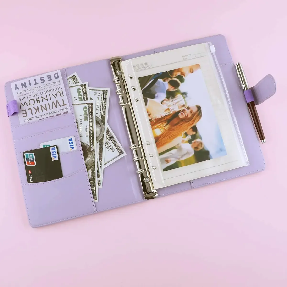 A5 PU Leather 6-Ring Binder Cover for Refillable Notebooks and Planners, Magnetic Closure, 7x9.25 Inch showcase 6