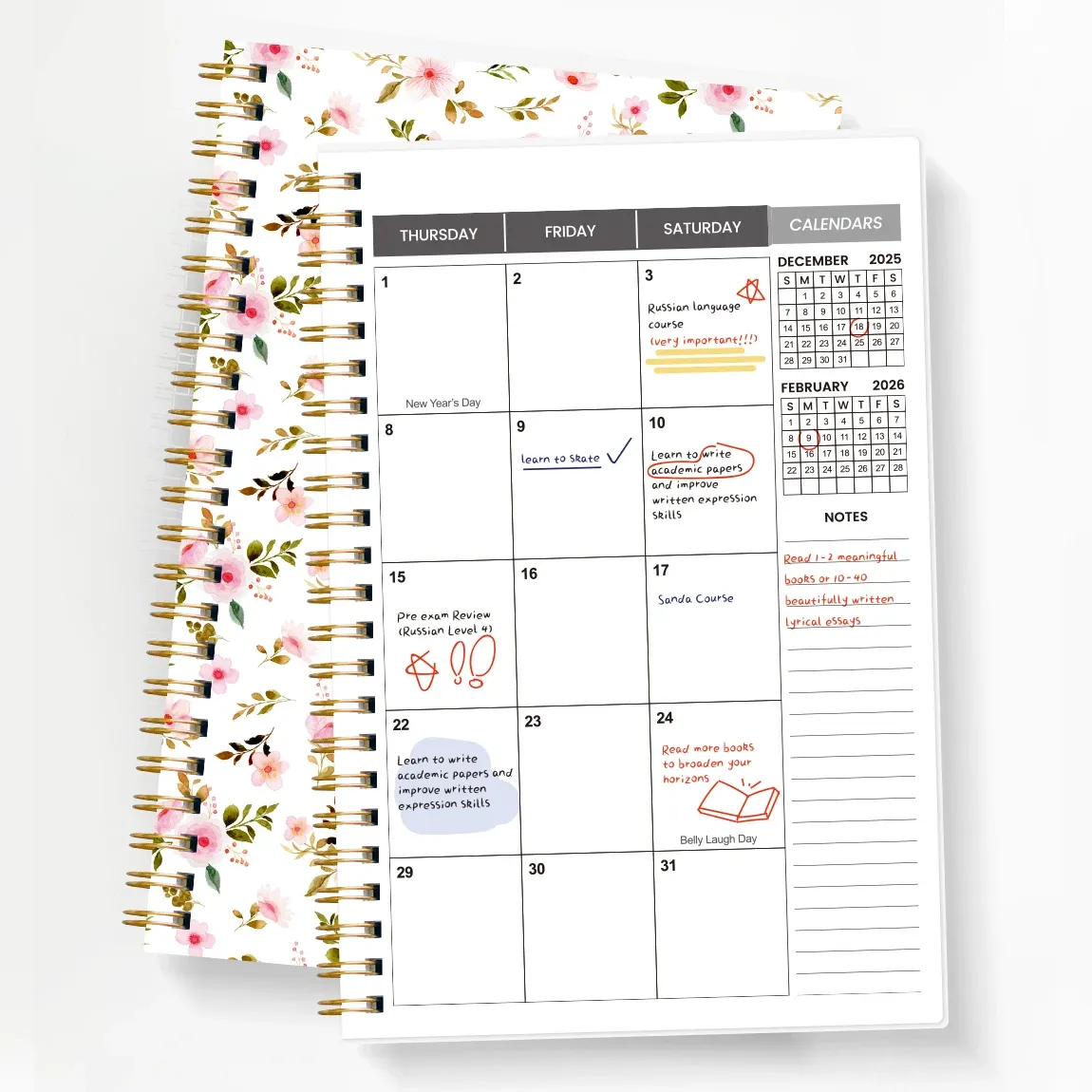 2026-2027 A5 Weekly & Monthly Planner Organizer - 18-Month Spiral Bound Calendar with Notes Section for School, Office, and Daily Planning showcase 5