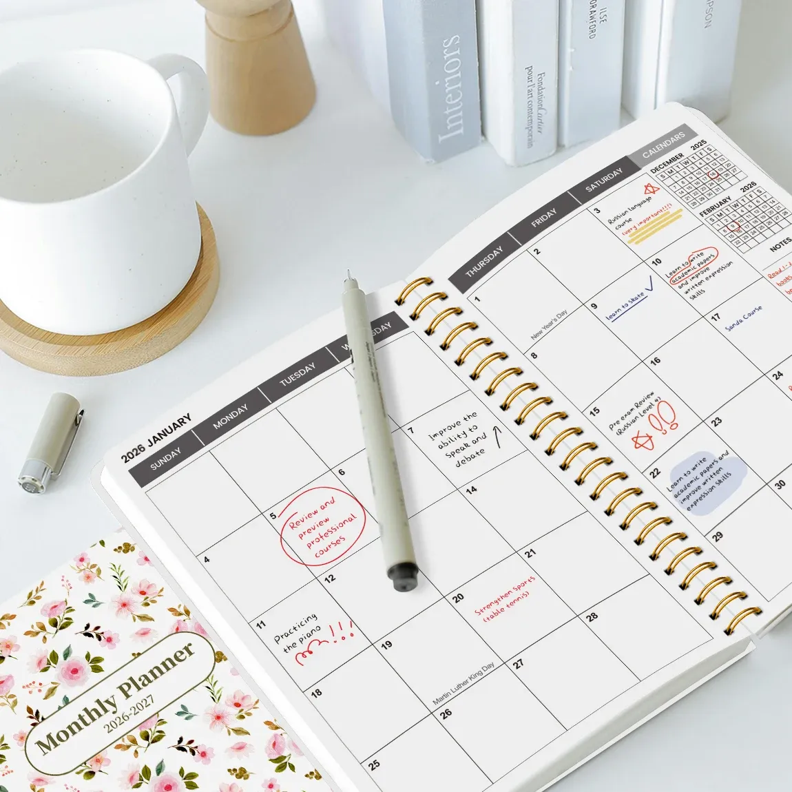 2026-2027 A5 Weekly & Monthly Planner Organizer - 18-Month Spiral Bound Calendar with Notes Section for School, Office, and Daily Planning showcase 3