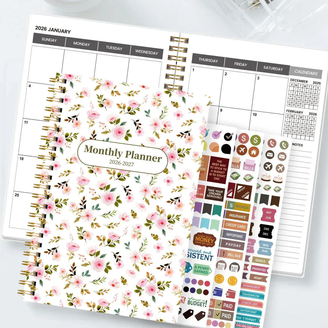 2026-2027 A5 Weekly & Monthly Planner Organizer - 18-Month Spiral Bound Calendar with Notes Section for School, Office, and Daily Planning thumbnail 6