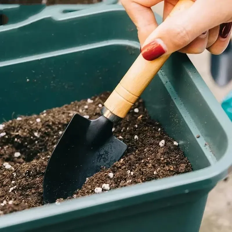 3Pcs Mini Garden Tool Set: Iron Shovel, Trowel & Rake with Ergonomic Wooden Handles for Indoor Plants, Flower Pots, Cactus & Small Garden Tasks thumbnail 6