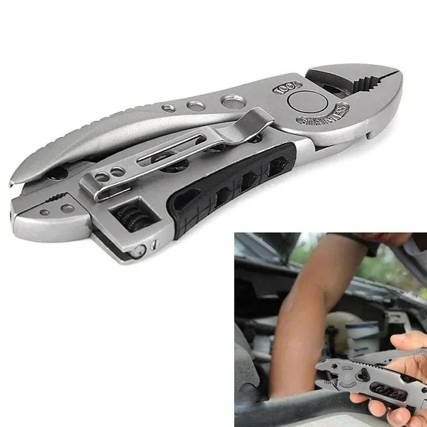 15-in-1 Multitool Pliers Pocket Knife with Screwdriver Set, Adjustable Wrench, Survival Kit for Outdoor Camping, Hiking, and Home Repair thumbnail 1