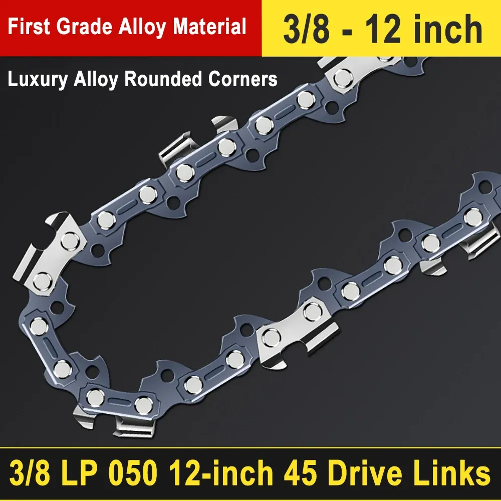 12-Inch Chainsaw Bar and Chain Set: 45 Drive Links, 3/8"LP Pitch, 0.050" Gauge - Professional Alloy Rounded Teeth for Electric Saws showcase 1