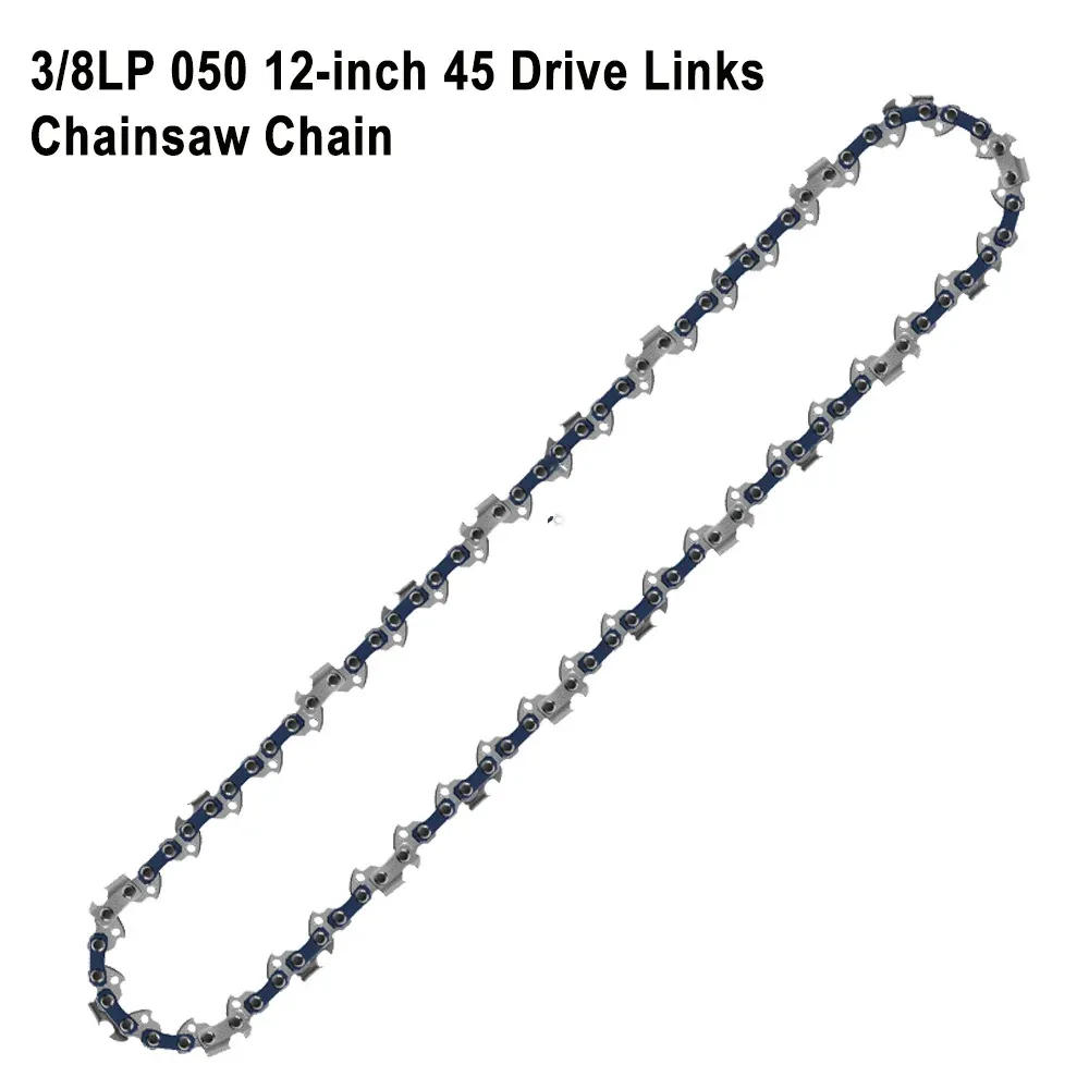 12-Inch Chainsaw Bar and Chain Set: 45 Drive Links, 3/8"LP Pitch, 0.050" Gauge - Professional Alloy Rounded Teeth for Electric Saws thumbnail 2
