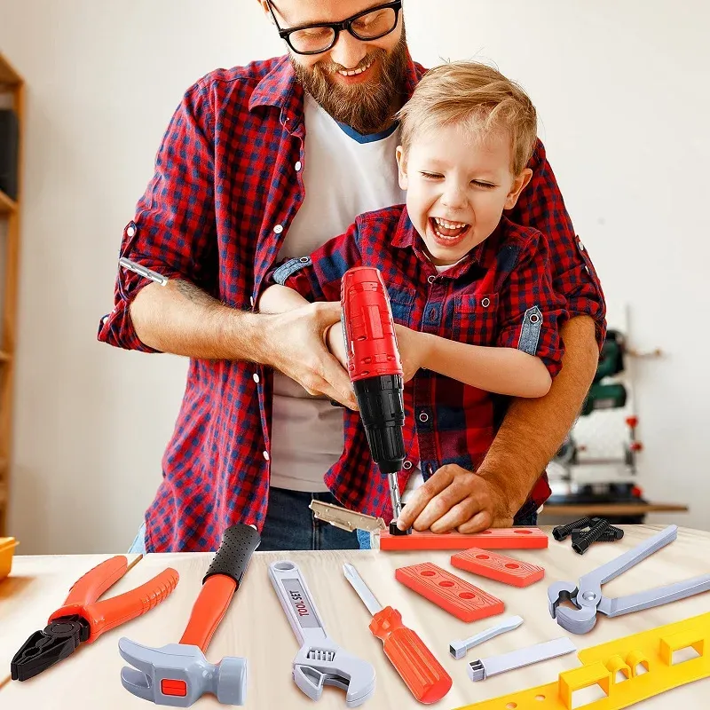 Children's Electric Toy Tool Set with Drill & Toolbox | Kids Pretend Play Construction Kit | Toddler Boys Girls Educational Toy thumbnail 3