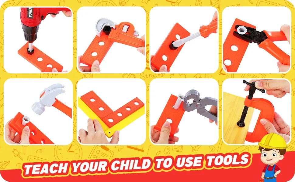 Children's Electric Toy Tool Set with Drill & Toolbox | Kids Pretend Play Construction Kit | Toddler Boys Girls Educational Toy showcase 2