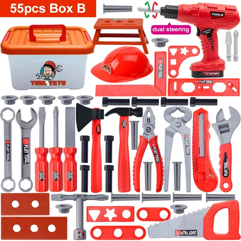 Children's Electric Toy Tool Set with Drill & Toolbox | Kids Pretend Play Construction Kit | Toddler Boys Girls Educational Toy thumbnail 5
