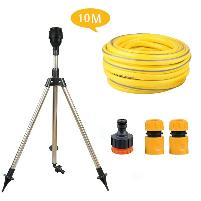 360-Degree Rotating Garden Sprinkler with Stainless Steel Tripod - Automatic Water Jet for Lawn Irrigation, Car Washing, and Outdoor Cooling thumbnail 2