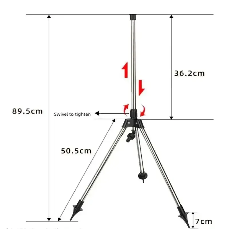 360-Degree Rotating Garden Sprinkler with Stainless Steel Tripod - Automatic Water Jet for Lawn Irrigation, Car Washing, and Outdoor Cooling showcase 2