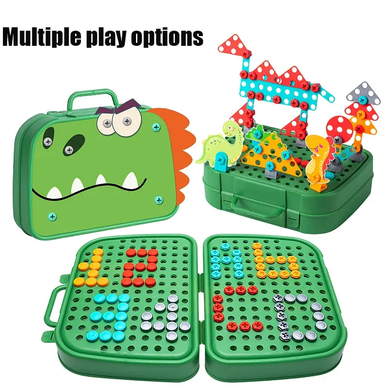 230-Piece Children's DIY Tool Toy Set with Electric Drill, Screws, and Nuts - 3D Puzzle Educational Pretend Play Kit for Kids thumbnail 6
