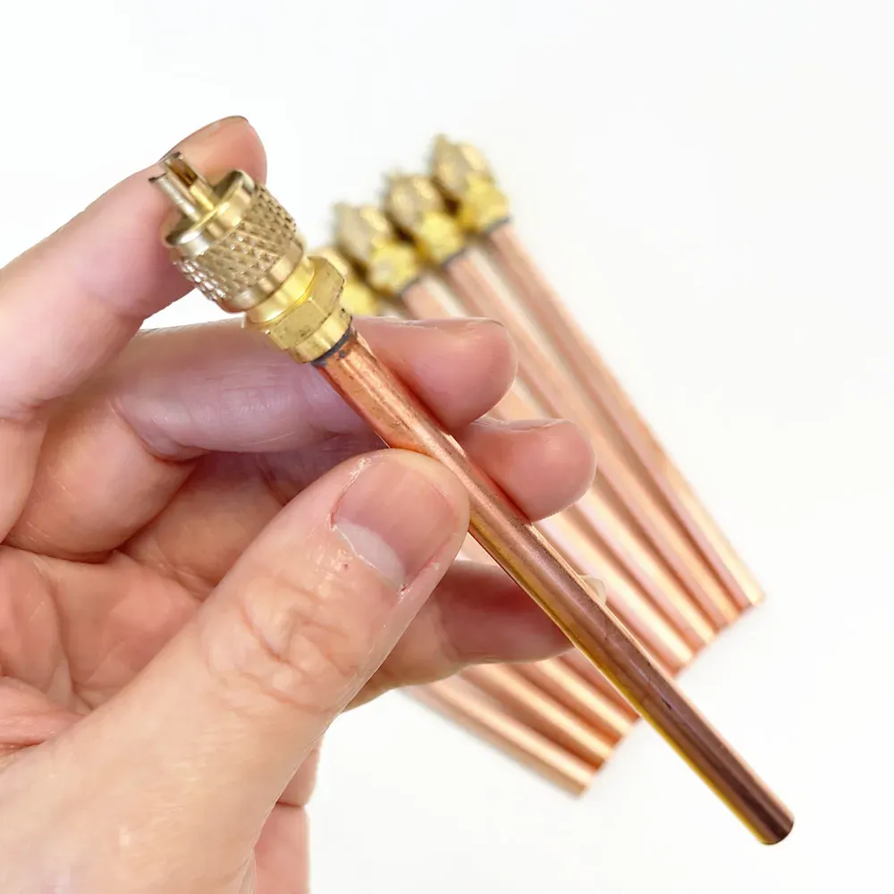 5PCS Copper Refrigerant Charging Valve Set for AC & Refrigeration - 3.4 Mpa Pressure Rated, Easy Install DIY Tool for HVAC Technicians thumbnail 4