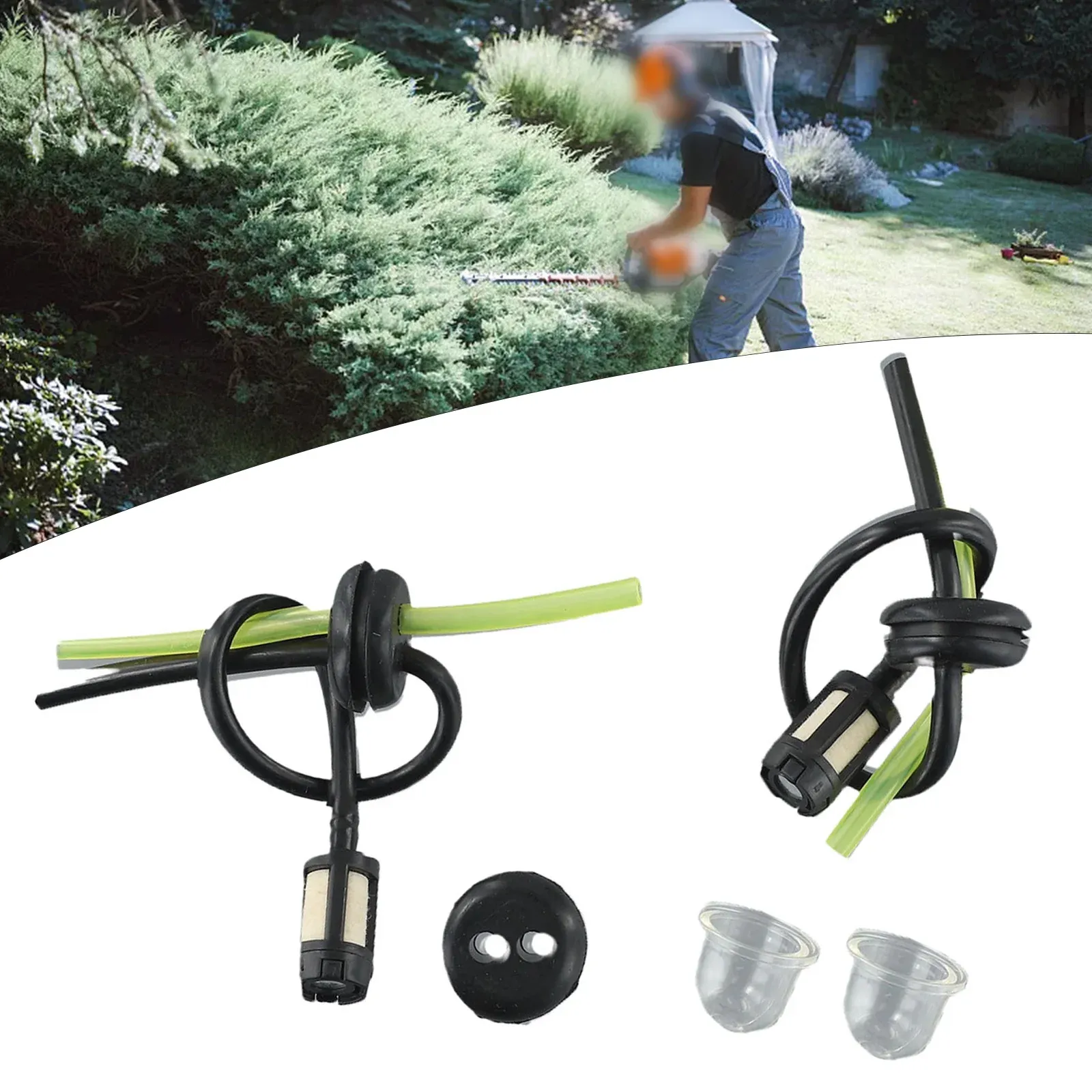 2 Sets Fuel Filter Kit with Priming Bulbs & Fuel Hose Seals for Brushcutters, Hedge Trimmers, Lawn Mowers - Durable Garden Power Equipment Accessories thumbnail 3