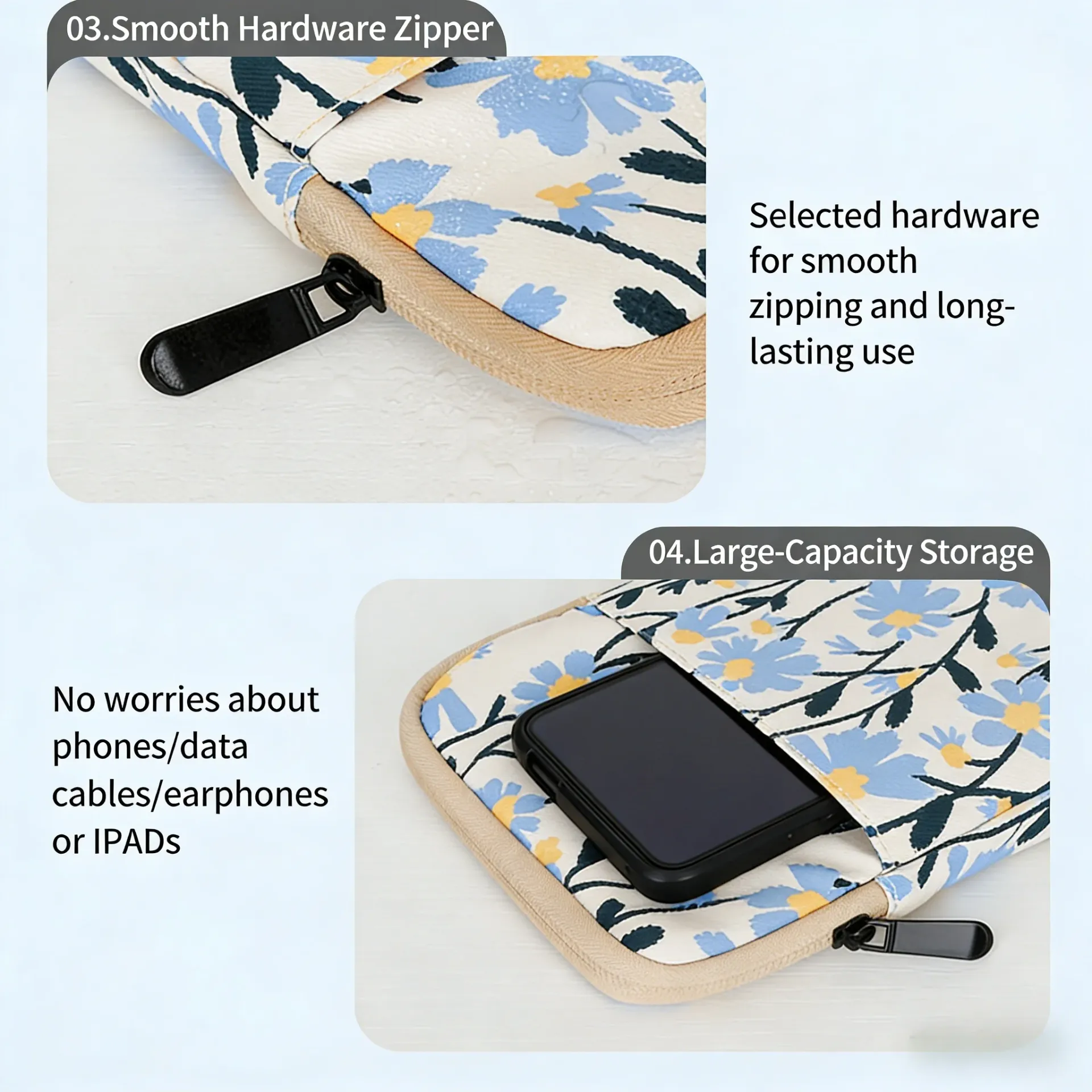 Waterproof Shockproof e-Reader Sleeve Case for 6-7 inch Kindle, Kobo, Boox - Portable Anti-Scratch Tablet Storage Bag thumbnail 3