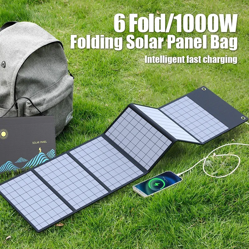 1000W Portable Folding Solar Panel Charger Bag with USB+DC Output, Outdoor Power Supply for Mobile Phones, Laptops, and Cameras - Ideal for Camping and Emergencies showcase 3