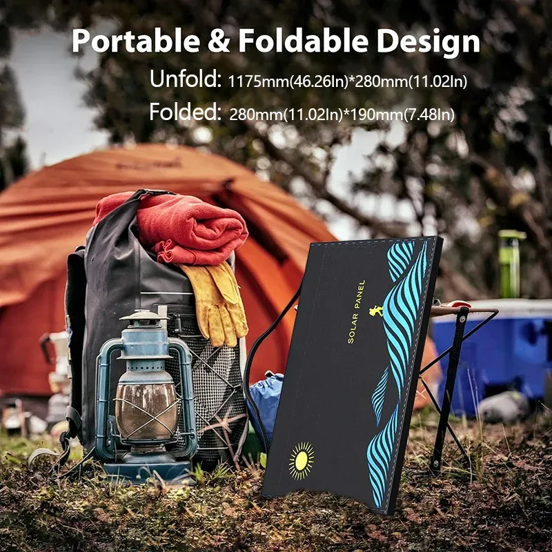 1000W Portable Folding Solar Panel Charger Bag with USB+DC Output, Outdoor Power Supply for Mobile Phones, Laptops, and Cameras - Ideal for Camping and Emergencies thumbnail 5
