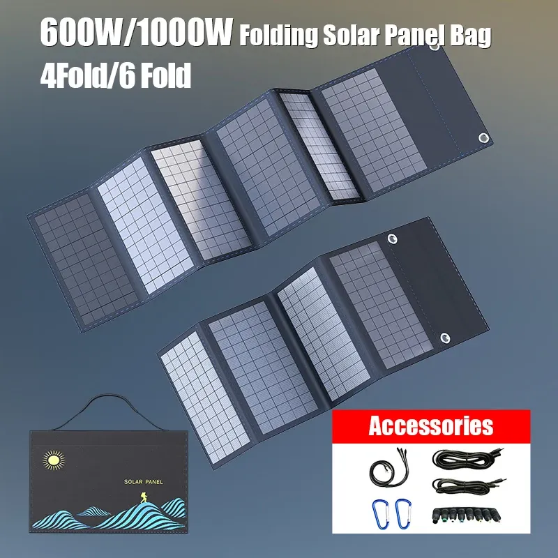 1000W Portable Folding Solar Panel Charger Bag with USB+DC Output, Outdoor Power Supply for Mobile Phones, Laptops, and Cameras - Ideal for Camping and Emergencies thumbnail 2